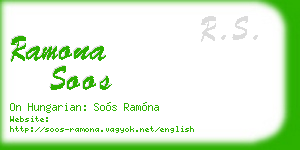 ramona soos business card