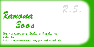 ramona soos business card